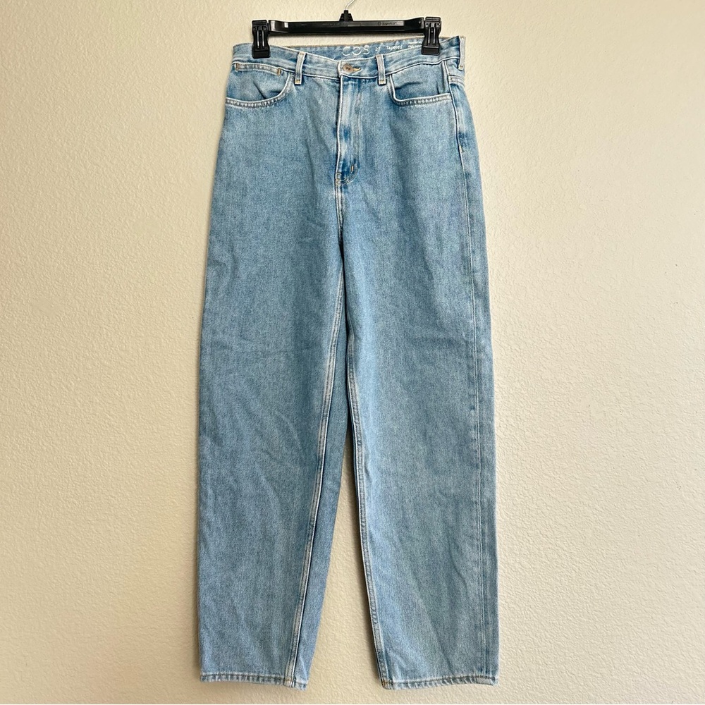 COS Tapered Leg High Rise Ankle Light Wash Jeans